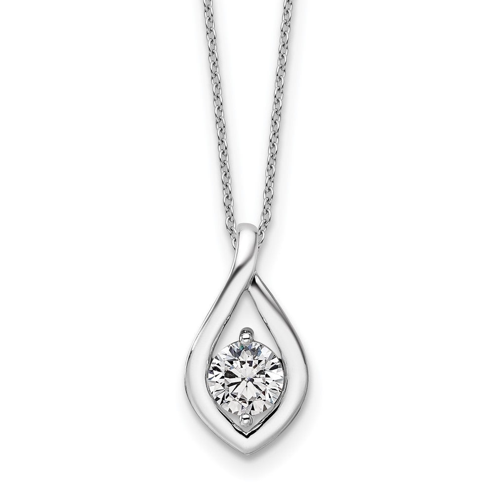 14K White Gold 3/4 carat Certified Lab Grown Diamond VS/SI+ G+ Complete 18 Inch Necklace