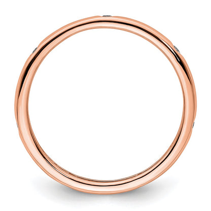14K Rose Gold Polished Size 8.5 Bezel-set 1/10 carat Diamond Complete Eternity Wedding Band Ring