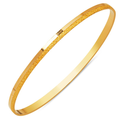22K Yellow Gold Thin Stackable Ajda Bangle