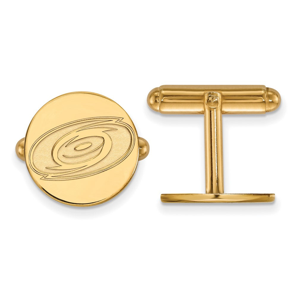 14K Yellow Gold Gold NHL LogoArt Carolina Hurricanes Cuff Links