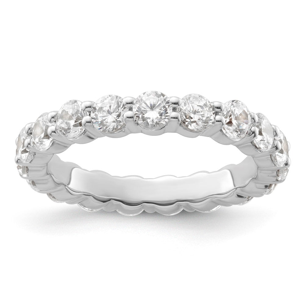 14K White Gold 2 carat Lab Grown Diamond VS+ F+ Round Complete Channel Set Size 9 Eternity Wedding Band Ring