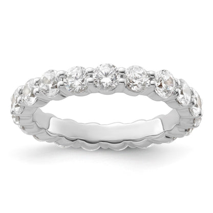 14K White Gold 2 carat Lab Grown Diamond VS+ F+ Round Complete Channel Set Size 9 Eternity Wedding Band Ring