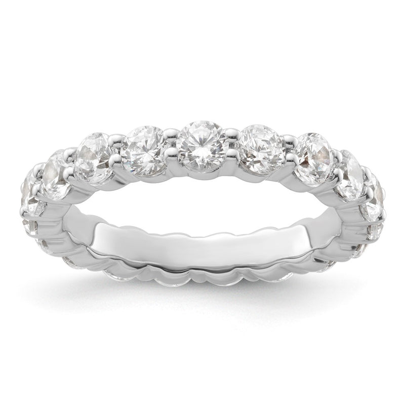 14K White Gold 2 carat Lab Grown Diamond VS+ F+ Round Complete Channel Set Size 9 Eternity Wedding Band Ring