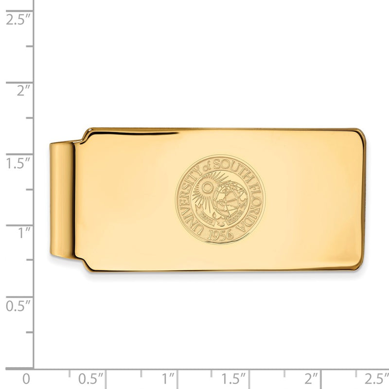 10K Yellow Gold Gold LogoArt University of South Florida Crest Money Clip