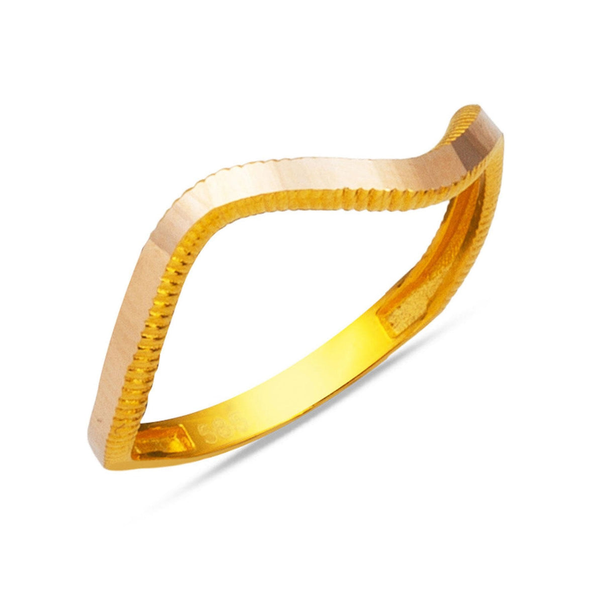 14K Yellow Gold Zigzag Ajda Ring