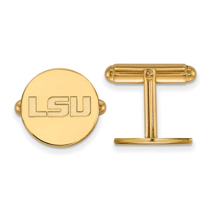 14K Yellow Gold Gold LogoArt Louisiana State University L-S-U Cuff Links