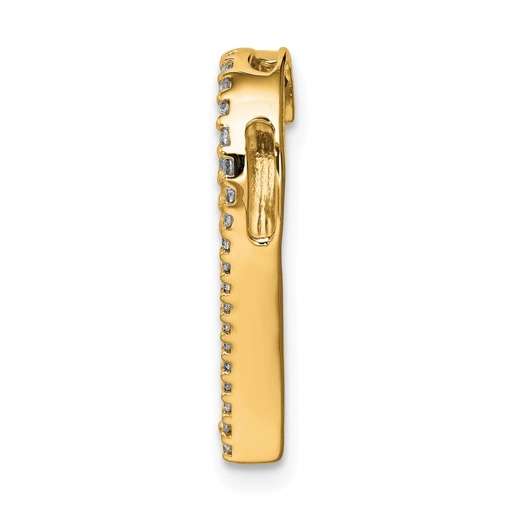 14K Yellow Gold 1/6 carat Diamond Heart Chain Slide