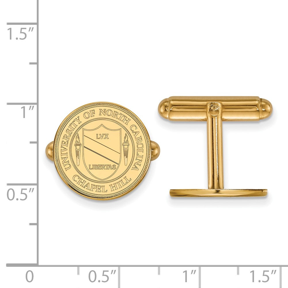 14K Yellow Gold Gold LogoArt University of North Carolina Crest Cuff Links