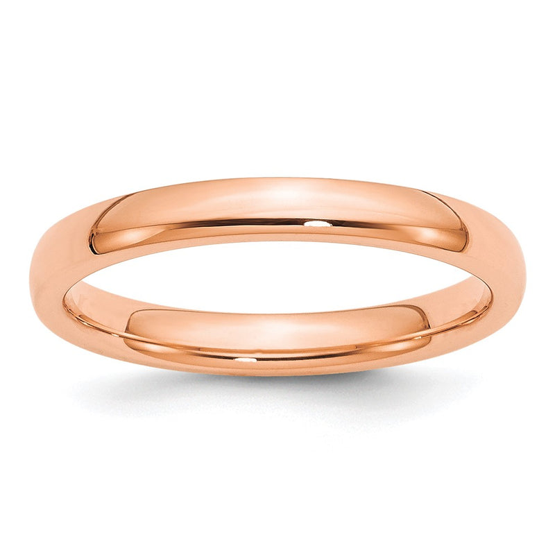14KR Rose Gold 3mm Standard Comfort Fit Wedding Band Ring