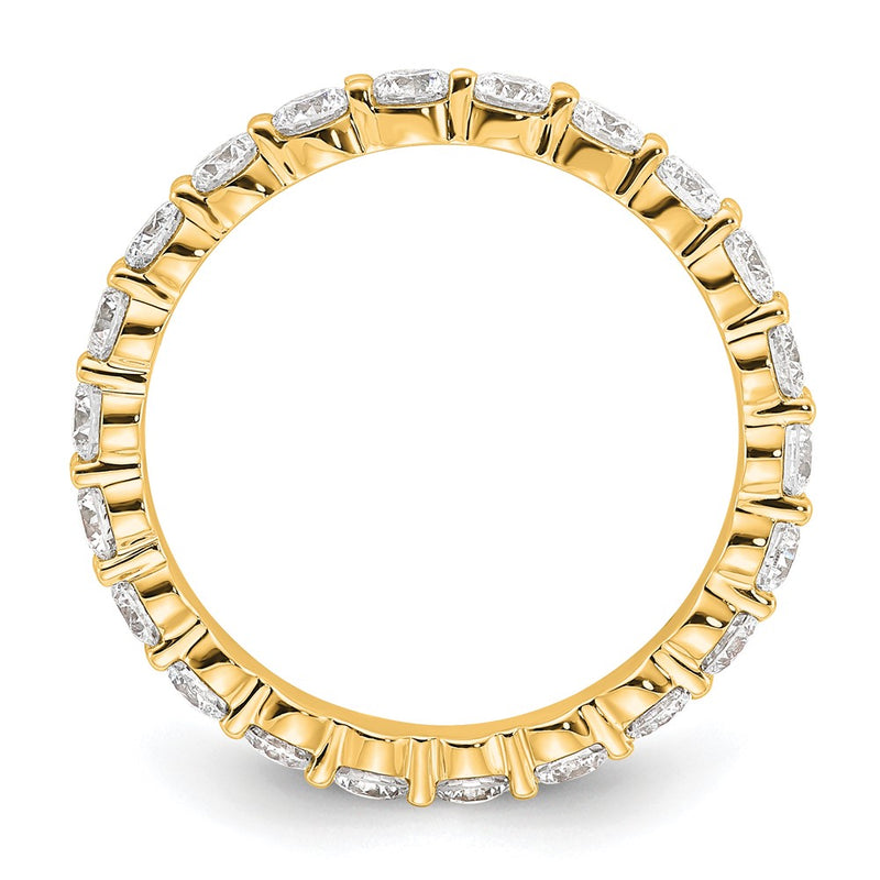14K Yellow Gold 1 1/2 carat Lab Grown Diamond VS+ F+ Round Complete Channel Set Size 8 Eternity Wedding Band Ring