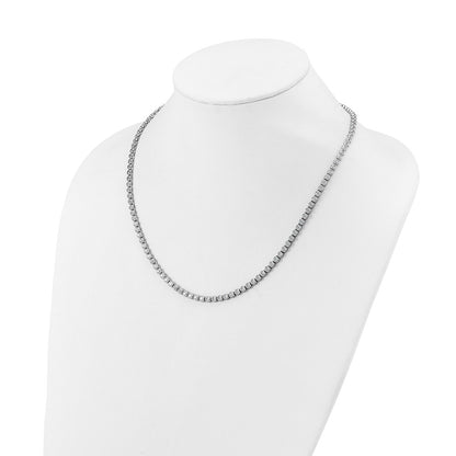 Sterling Shimmer Sterling Silver Rhodium-plated Bezel Set 2.5mm CZ 125 Stone 20 Inch Necklace
