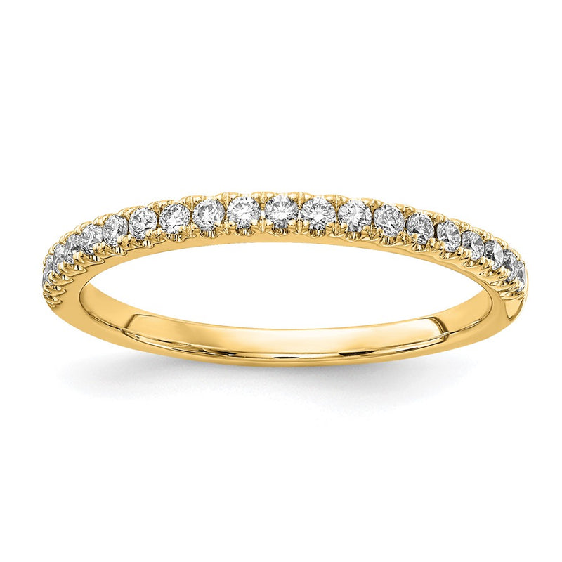14K Yellow Gold 1/4 carat Lab Grown Diamond VS/SI+ G+ Complete Wedding Band Ring