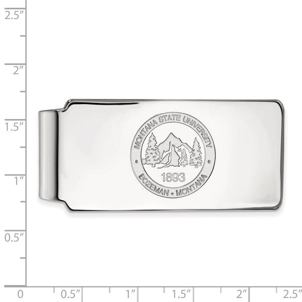 14K White Gold LogoArt Montana State University Crest Money Clip