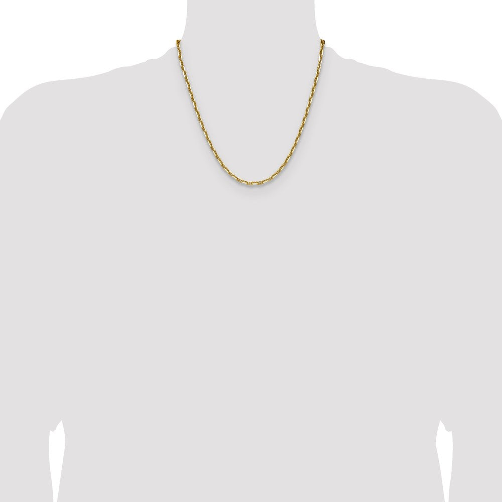 14K Yellow Gold 4.1mm D/C Mariner Anchor 20 Inch Chain