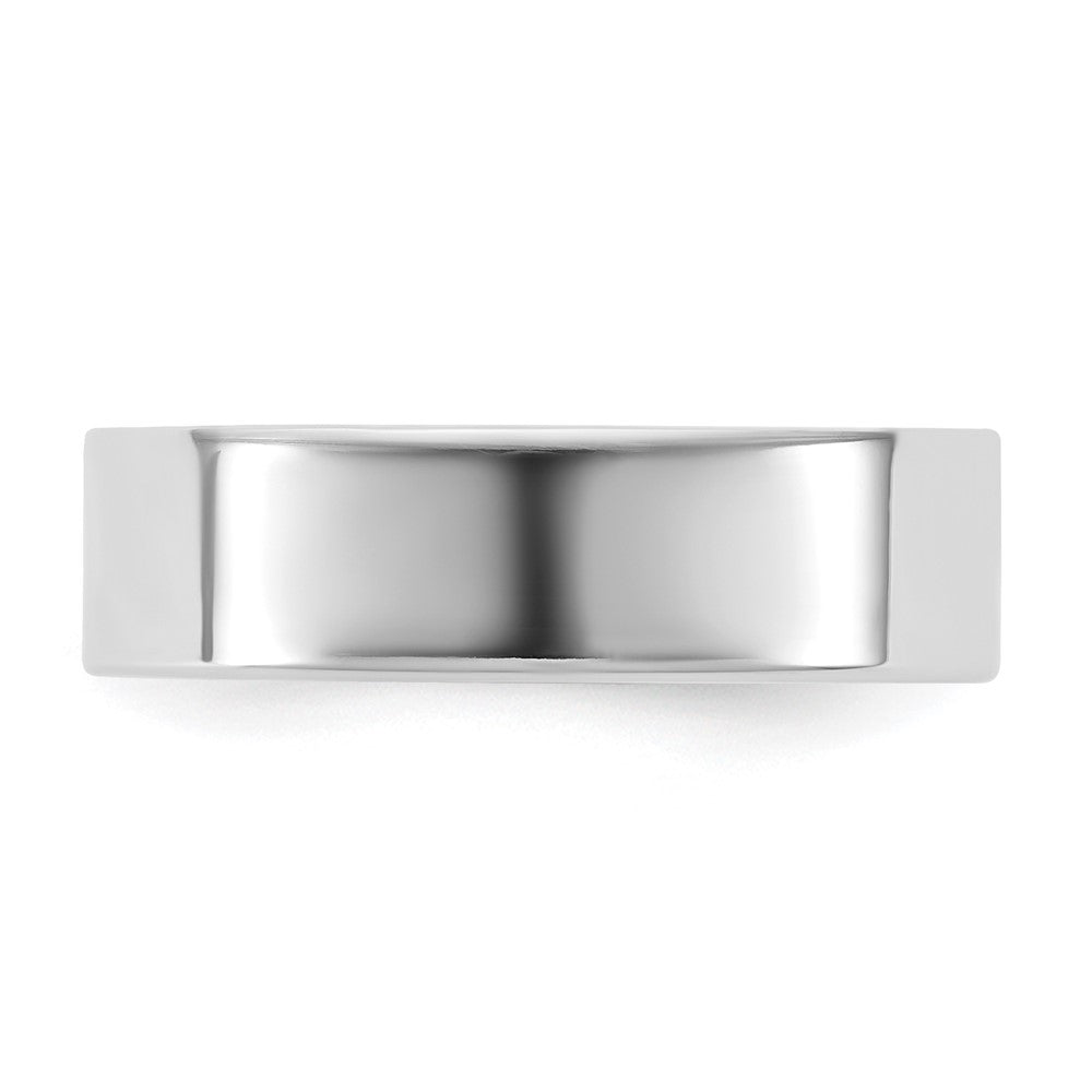 14k White Gold 5.5mm LTW Flat Wedding Band Ring