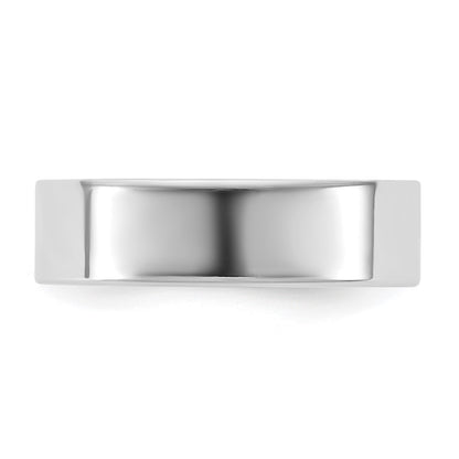 14k White Gold 5.5mm LTW Flat Wedding Band Ring