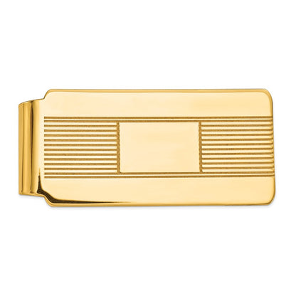 14K Yellow Gold Men's Engravable Money Clip