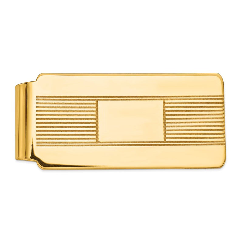 14K Yellow Gold Men's Engravable Money Clip