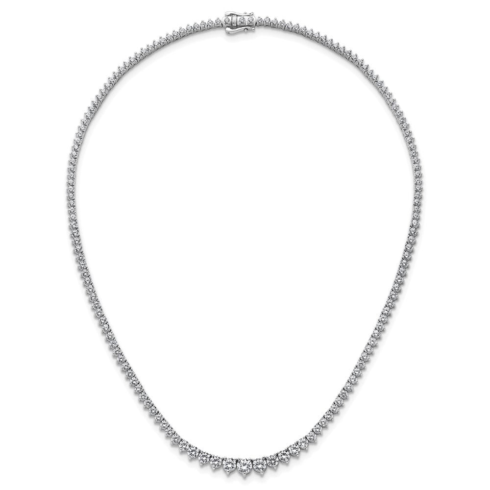 14K White Gold 10 1/10carat Lab Grown Diamond VS/SI+ G+ Complete Round 16 Inch Graduated Tennis Necklace