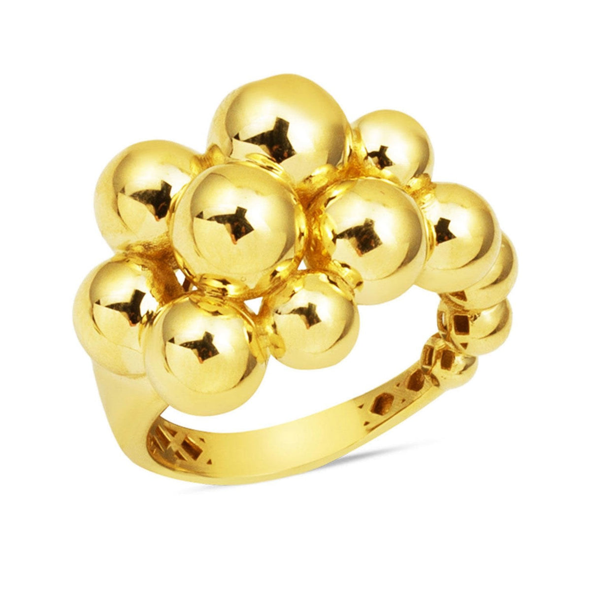 14K Yellow Gold Cluster Ring