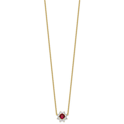 14K Yellow gold VS/SI G+ Lab Grown Diamond and AAA quality Genuine Ruby Pen