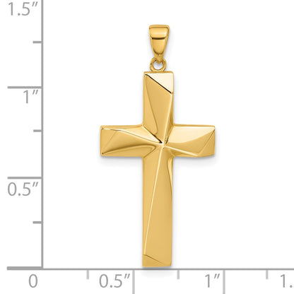 14K Yellow Gold Polished Cross Pendant