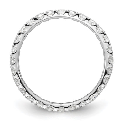 14K White Gold Polished Size 5 U-Shared Prong 1 carat Diamond Complete Eternity Wedding Band Ring