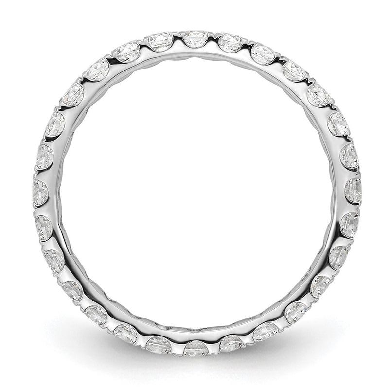 14K White Gold Polished Size 5 U-Shared Prong 1 carat Diamond Complete Eternity Wedding Band Ring