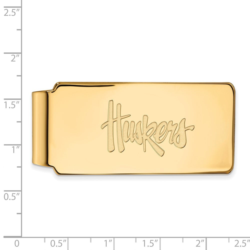 14K Yellow Gold Gold LogoArt University of Nebraska Huskers Money Clip