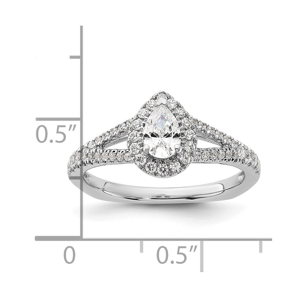 14K White Gold Pear Shaped Diamond Eng Ring