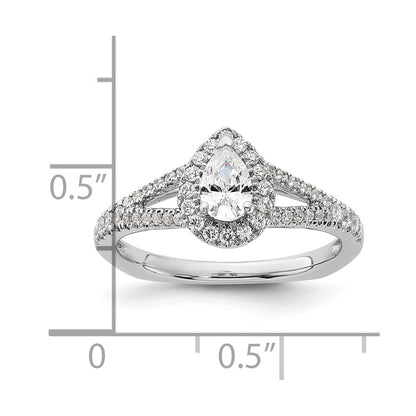 14K White Gold Pear Shaped Diamond Eng Ring