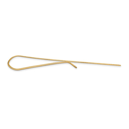 14K Yellow Gold Men's Grooved Engravable Tie Bar