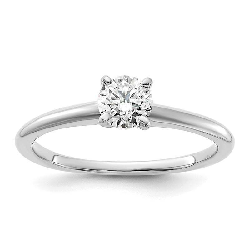14K White Gold 1/2 carat Lab Grown Diamond VS+ F+ Round Complete Solitaire Engagement Ring