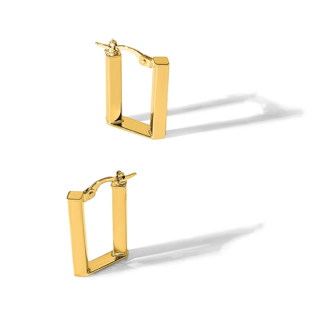 14K Yellow Gold 4x28mm Polished U-Shape Tube Hoop Earrings