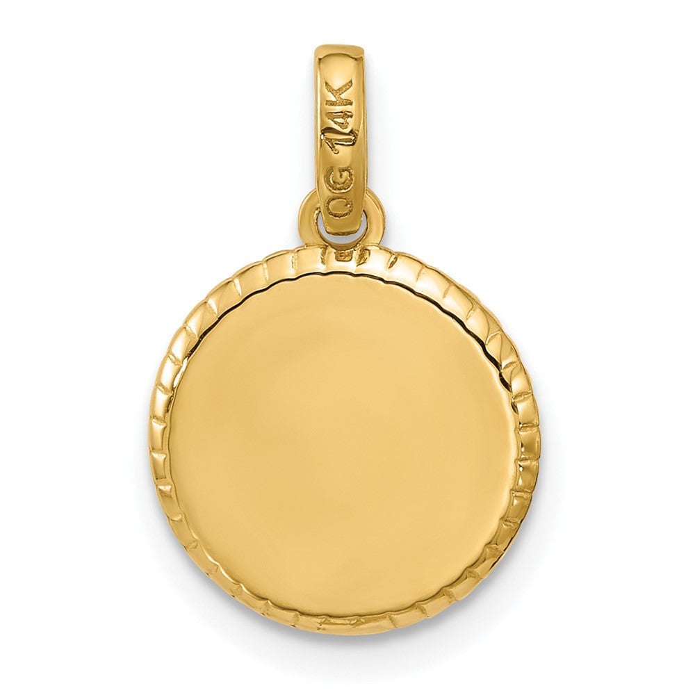 14K Yellow Gold Red Enameled Fancy Pie Charm
