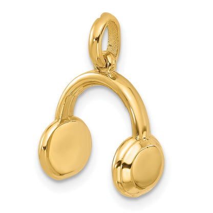 14K Yellow Gold Fancy Headphones Charm