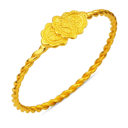 22K Yellow Gold Erzurum Twisted Bangle (27.5 g)