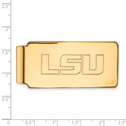 14K Yellow Gold Gold LogoArt Louisiana State University L-S-U Money Clip