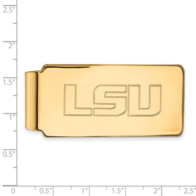14K Yellow Gold Gold LogoArt Louisiana State University L-S-U Money Clip