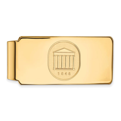 10K Yellow Gold Gold LogoArt University of Mississippi 1848 Crest Money Clip