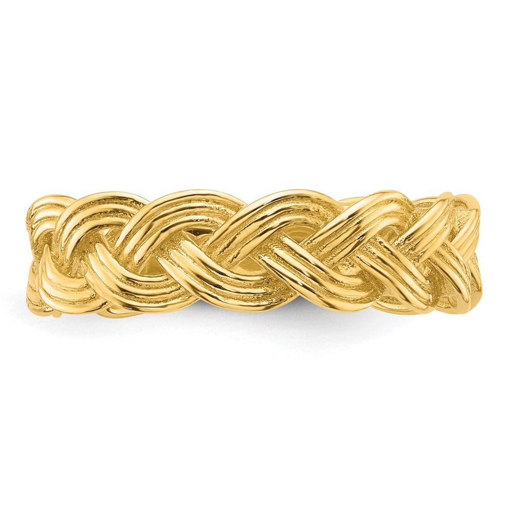 14K Yellow Gold Polished Fancy Braided Size 7 Ring