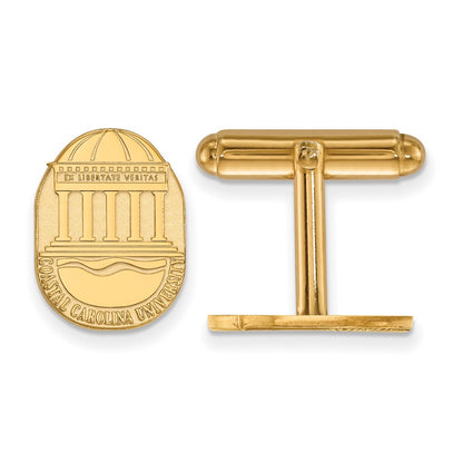14K Yellow Gold Gold LogoArt Coastal Carolina University Crest Cuff Links