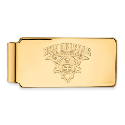 10K Yellow Gold Gold LogoArt University of New Orleans Privateers Money Clip