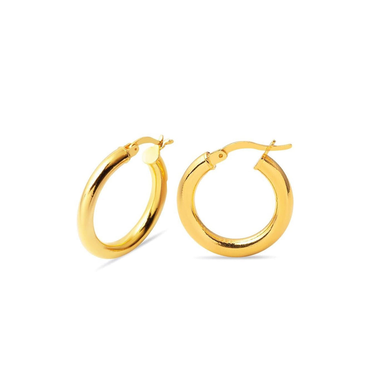 22K Green Gold Classic 2 cm Diameter Hoop Earrings
