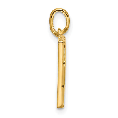 14K Yellow Gold Brown Enameled Fancy Chocolate Bar Missing Bite Charm