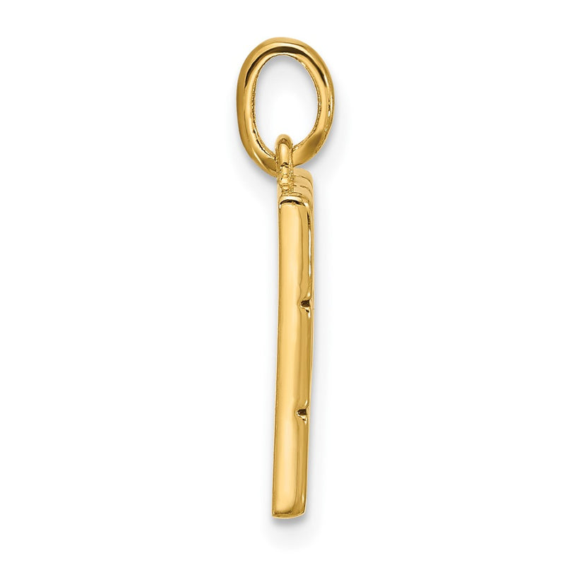 14K Yellow Gold Brown Enameled Fancy Chocolate Bar Missing Bite Charm