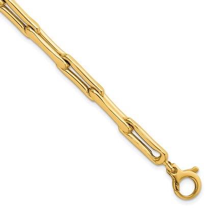 14K Yellow Gold Polished 5.7mm Fancy Long Link Chain Bracelet