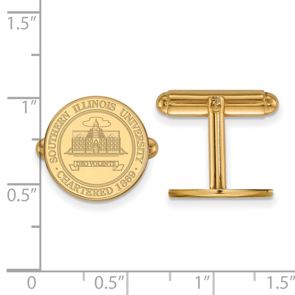 14K Yellow Gold Gold LogoArt Southern Illinois University Crest Cuff Links