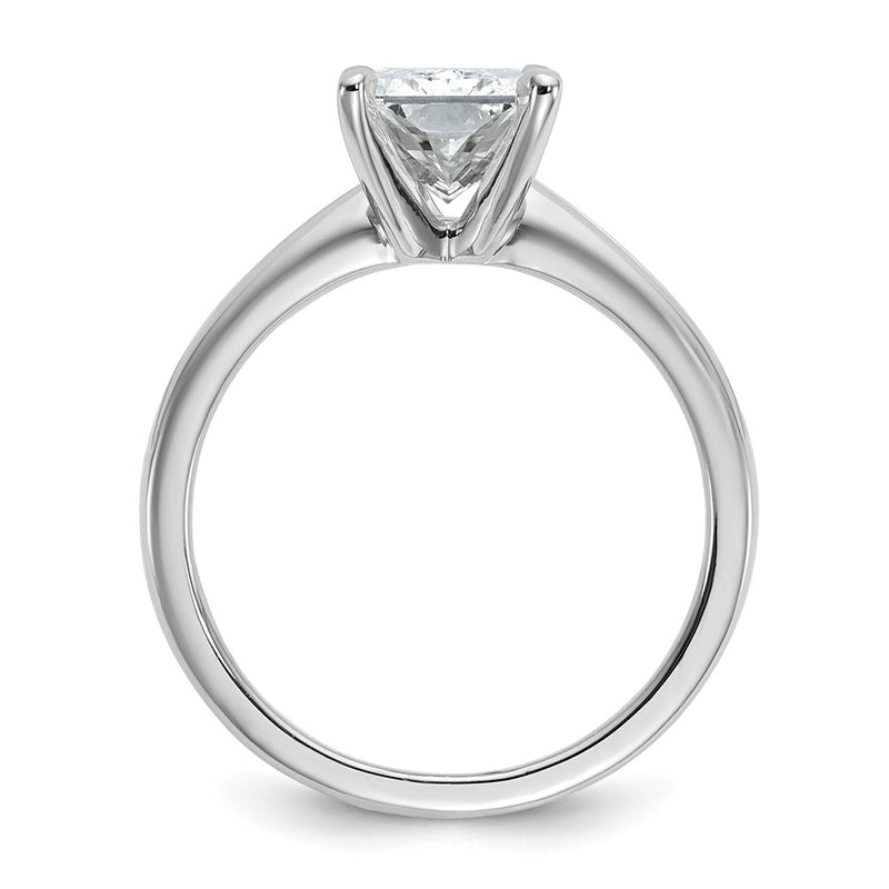 14K White Gold 2 1/2 carat Certified Lab Grown Diamond VS+ F+ Radiant Solitaire Complete Engagement Ring