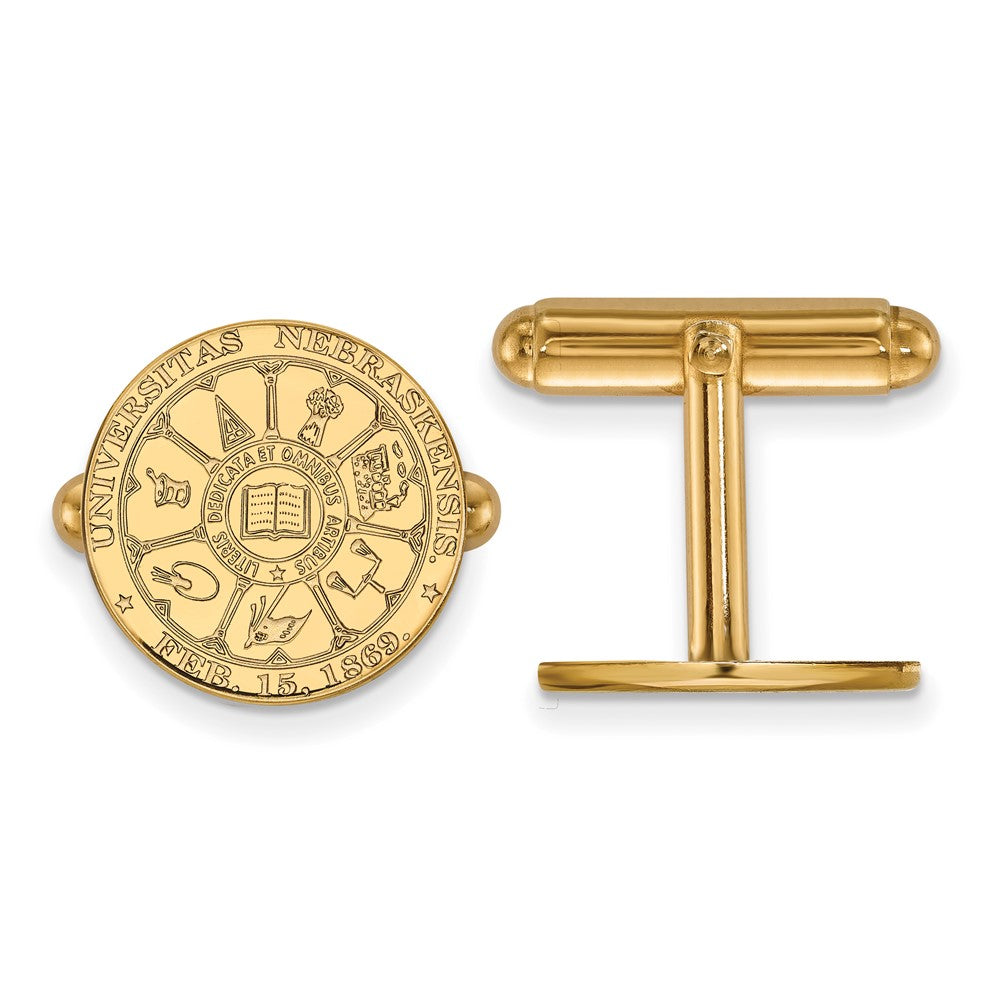 14K Yellow Gold Gold LogoArt University of Nebraska Crest Cuff Links